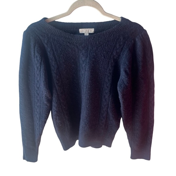 J Crew Wool Alpaca Blend knit sweater navy Womens Small - Picture 1 of 4
